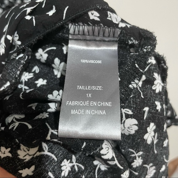 Suzy Shier Floral Black Dress Size 1X Plus - Picture 5 of 7